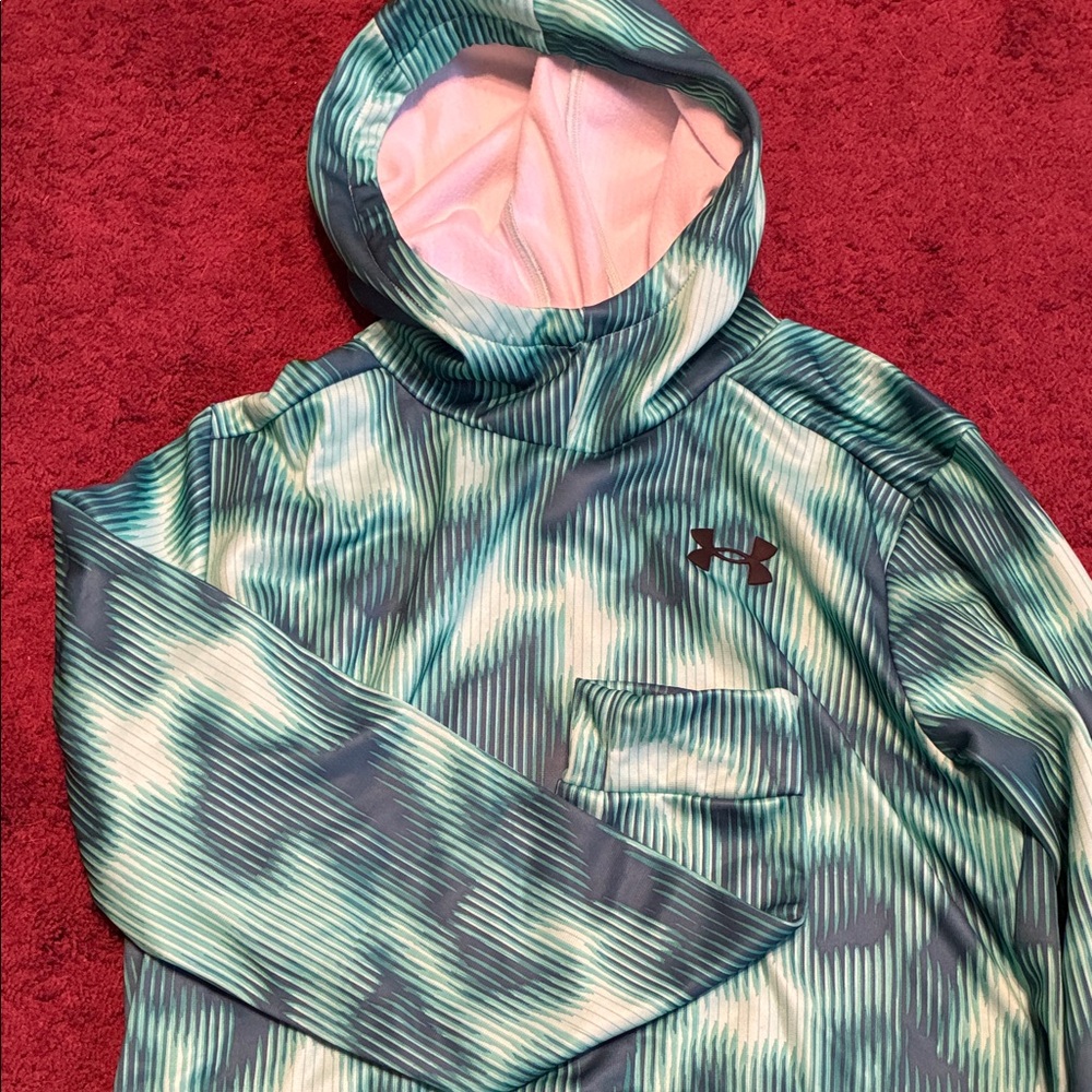 Under Armour Teal and Navy Patterned Hoodie